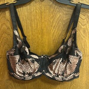 Black and pink unlined bra